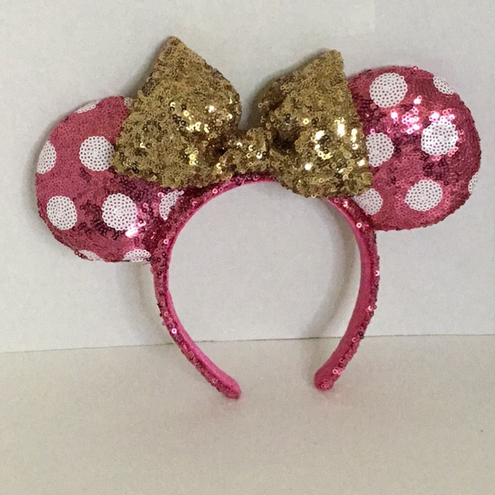 Disney Parks  Minnie Mouse Bow Sequin Ears Headband Collection